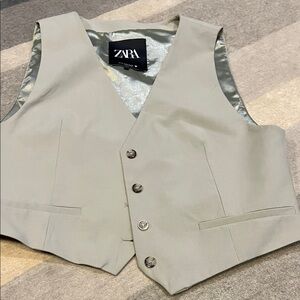 Zara Light Gray Buttoned Vest
